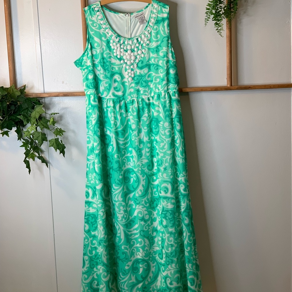 JESSICA LONDON “PRETTY JADE PRINT” long dress 16